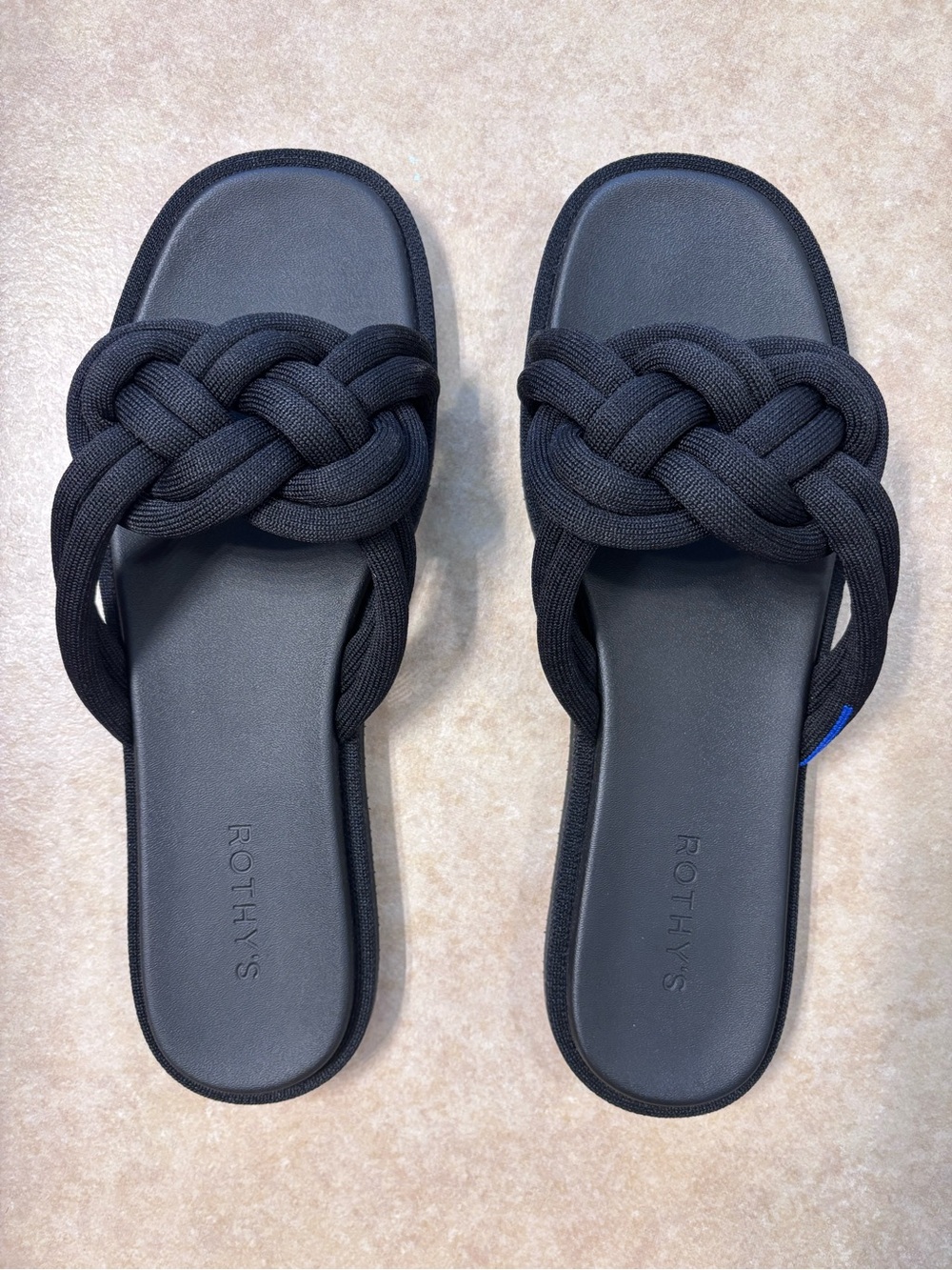 Rothy's Black Knotted Slide Sandals
